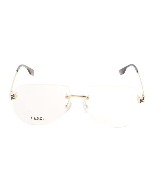 Fendi Natural Frameless Clear Lense Glasses for men