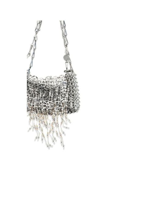 Rabanne White Stainless Steel Shoulder Bag