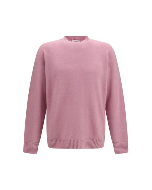Laneus Pink Cashmere And Silk Crewneck Sweater for men