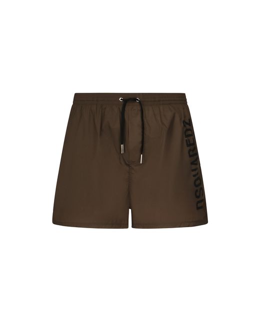 DSquared² Brown Midi Boxer With Logo for men