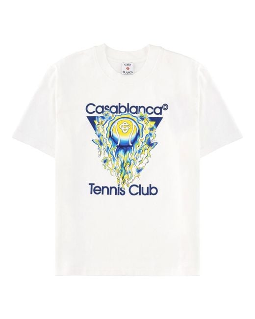 Casablanca Blue T-Shirt Tennis Club Organic Cotton T-Shirts