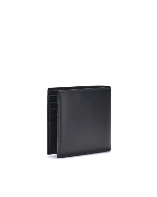 McQueen Black Calf Leather Bos Taurus Wallet for men
