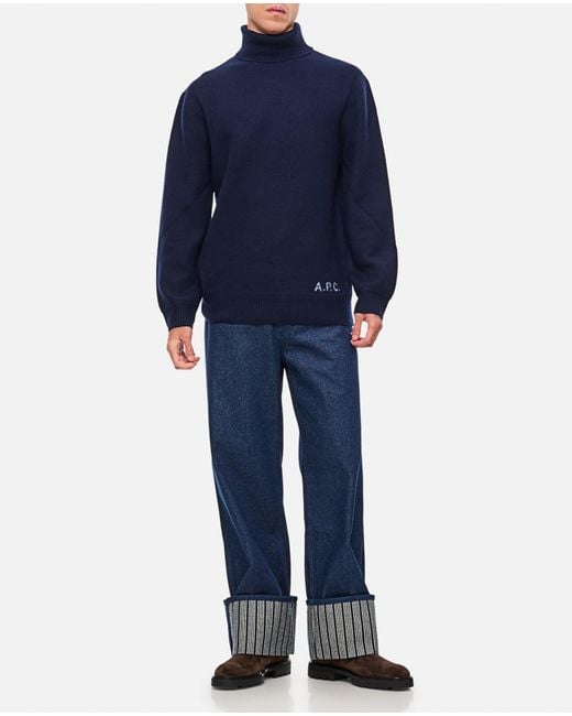 A.P.C. Blue Wool Walter Pullover for men