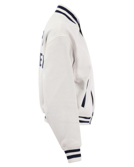 Polo Ralph Lauren White Double-sided Bomber Jacket With Rl Logo