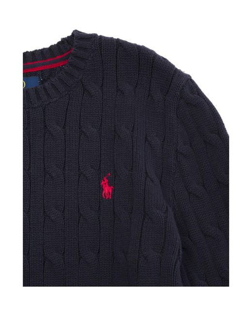 Polo Ralph Lauren Blue Sweater Cable-Knit Cotton Tops for men