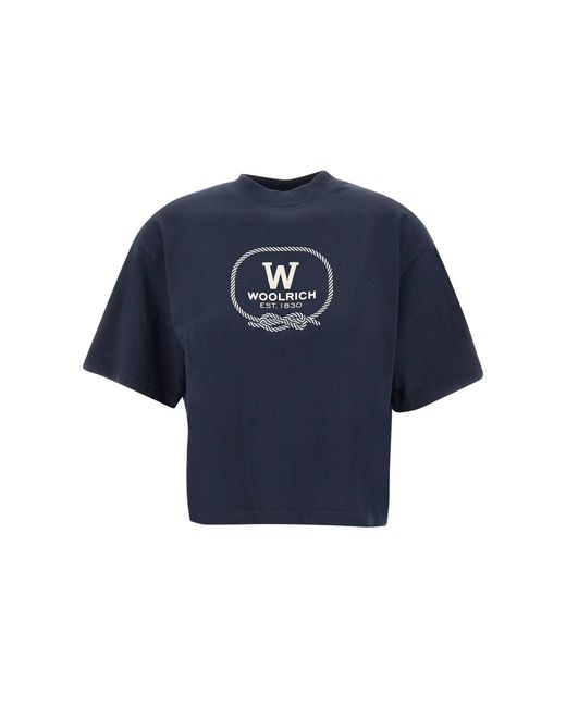 Woolrich Blue Graphic Cotton T-Shirt