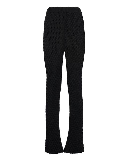 Alanui Black Flared Knitted Trousers Acrylic