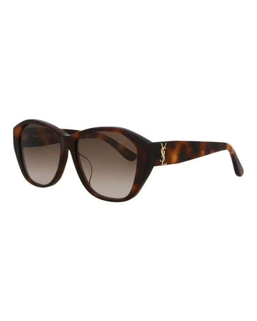 Saint Laurent Brown Sunglasses Square Full Rim, Havana Frame And Gradient Lens Slm8-F003