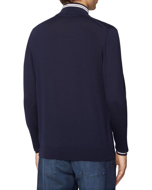 Kiton Blue Blouson Wool for men