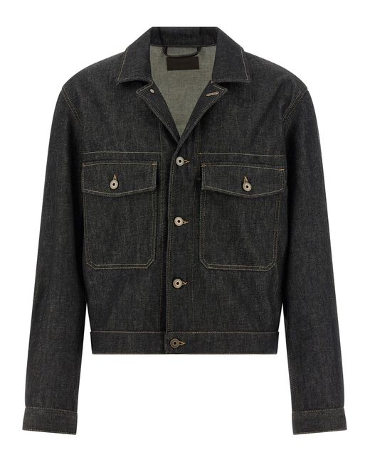 Lemaire Black 'Trucker' Jacket for men