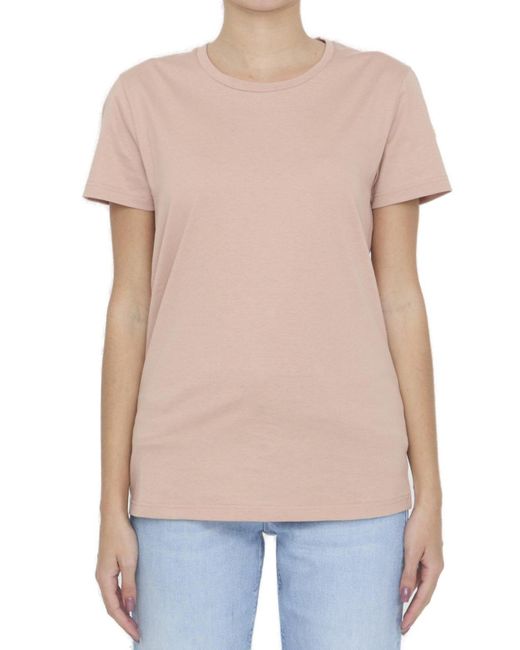 Moncler Pink Crewneck Short-Sleeved T-Shirt