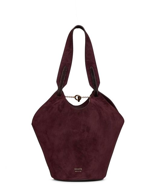 Khaite Black Tote Bag Mini Lotus Calf Leather