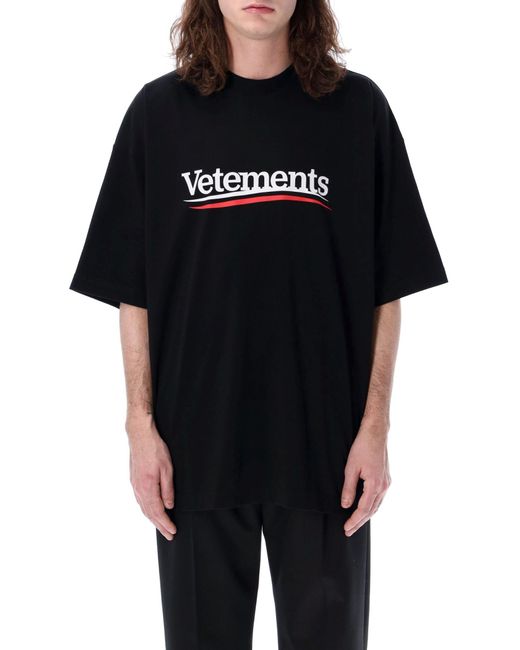 Vetements Black Campaign Logo T-Shirt