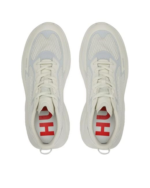 Boss White Leon Runner Sneakers Shoes for men