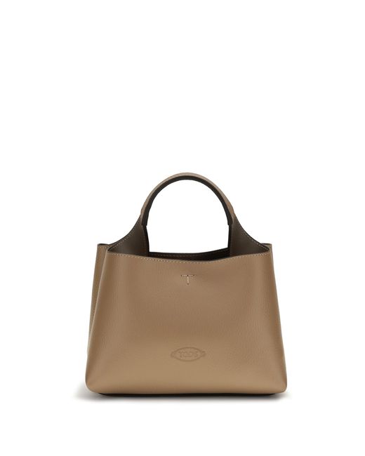 Tod's Metallic Micro Leather Handbag Cappuccino Calf (Bos Taurus) Handbags