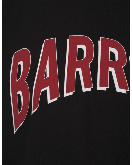 Barrow Black T-Shirt With Front And Back Print for men