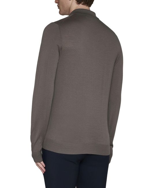 Piacenza Cashmere Gray Polo Shirt for men