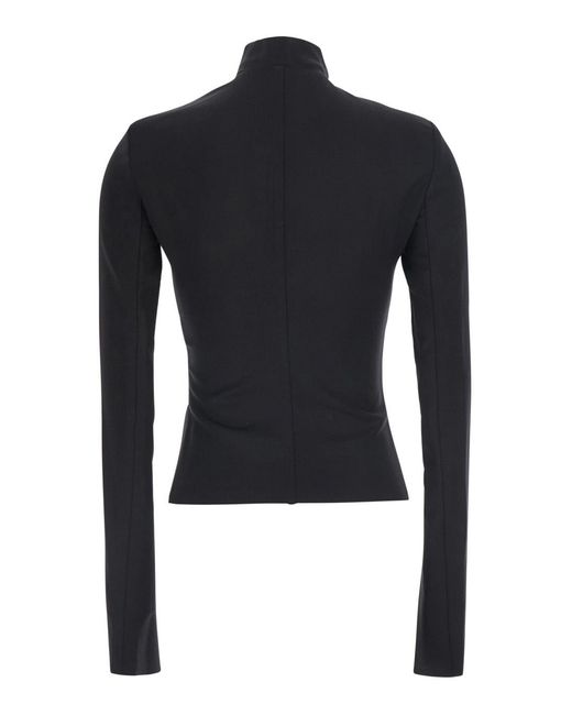 Rick Owens Blue Crop Jacket Gary Wool Blend Coat