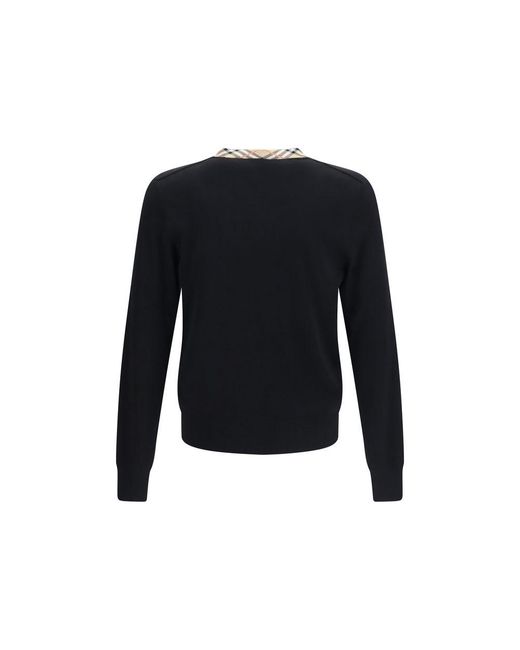 Burberry Blue Black Wool Oves Aries Sweatshirt for men