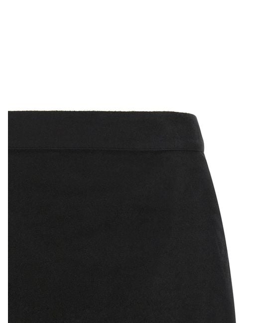 Rick Owens Black Ramie Long Skirt