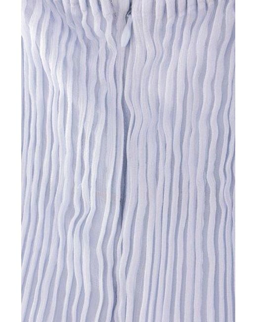Ermanno Scervino White Semi-Sheer Pleated Maxi Dress