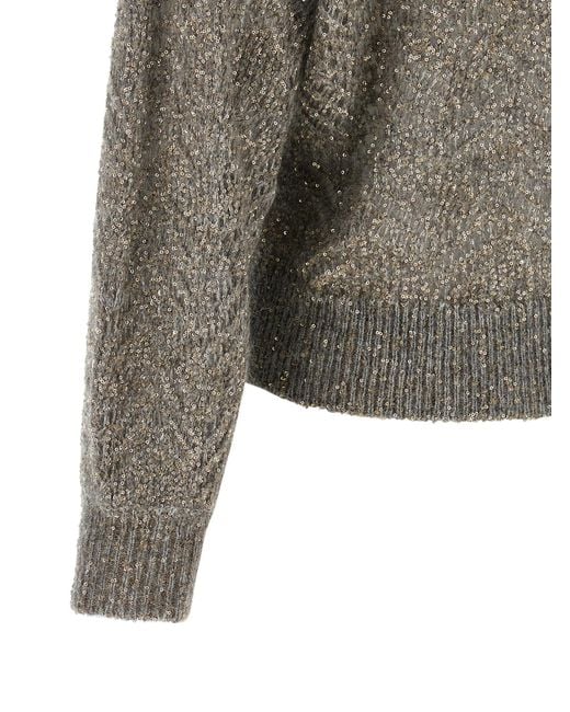 Brunello Cucinelli Gray Polyamide Cardigan Clothing