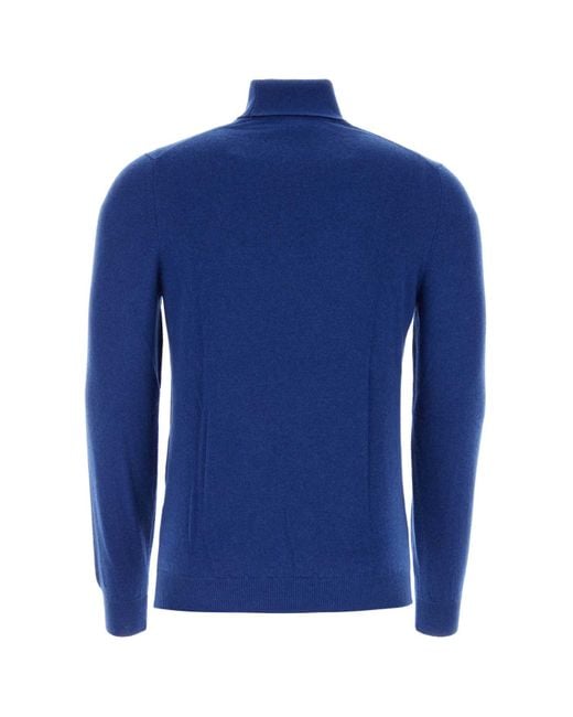Fedeli Blue Cashmere Sweater for men