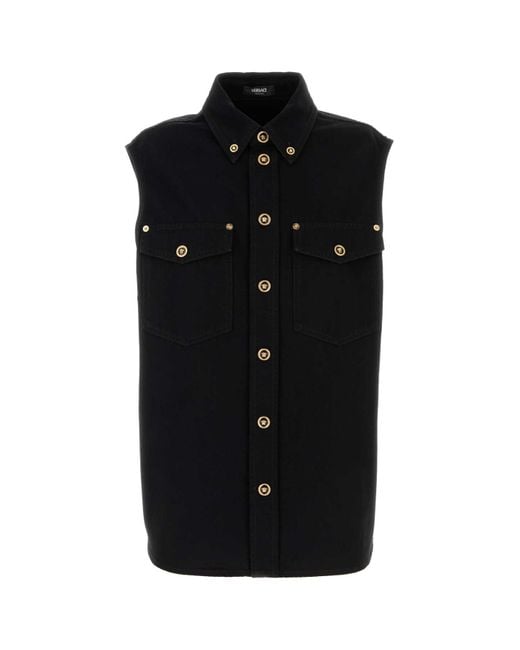 Versace Black Denim Vest for men