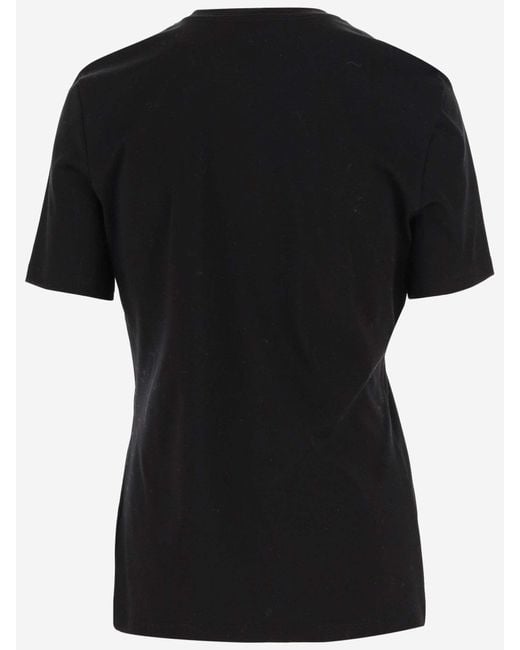 Versace Black Cotton T-shirt With Logo
