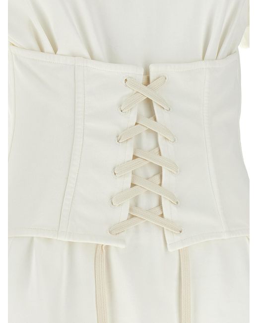 McQueen White Corset T-Shirt Cotton