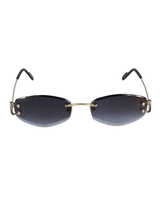 Cartier Blue Decorated Hinge Frameless Sunglasses