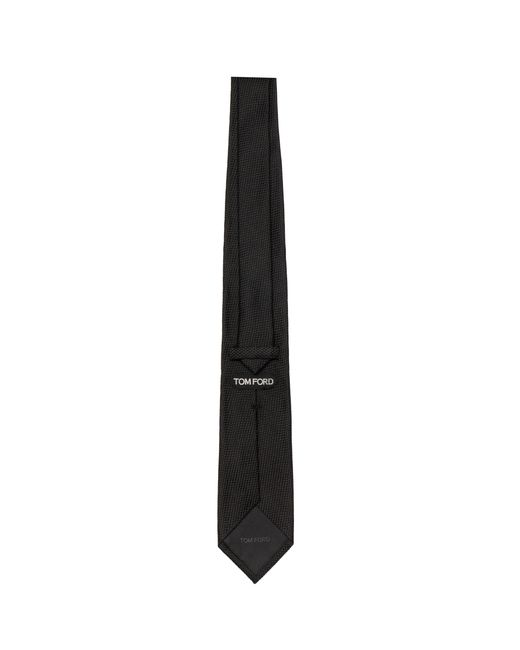 Tom Ford Black Icon Mulberry Silk Polka Dot Tie for men