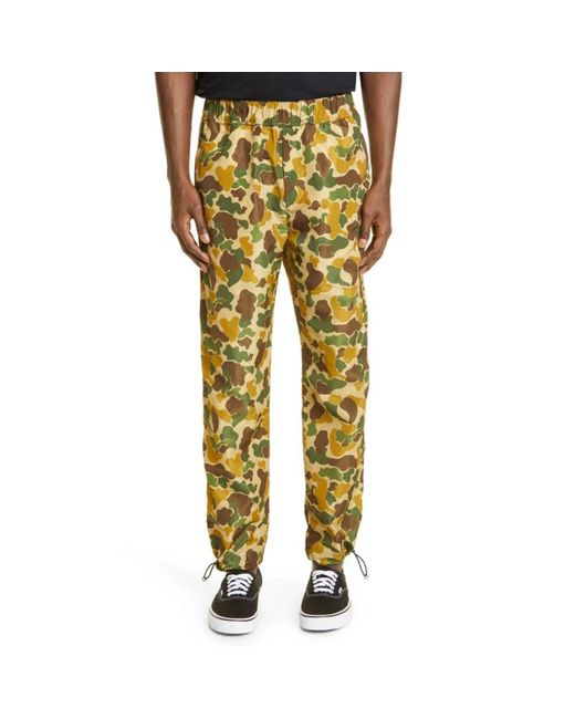 Palm Angels Yellow Printed Pants for men