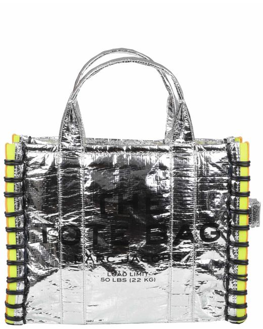 Marc Jacobs The Small Tote Bag in Silver Leather