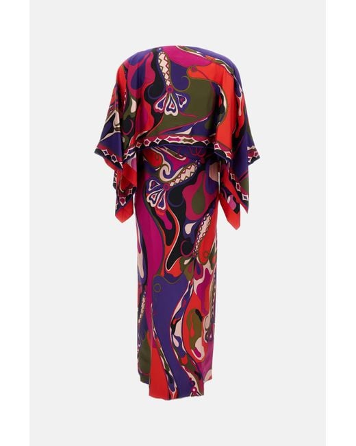 Emilio Pucci Red Emilio Dress With Silk Twill Shoulder Cover