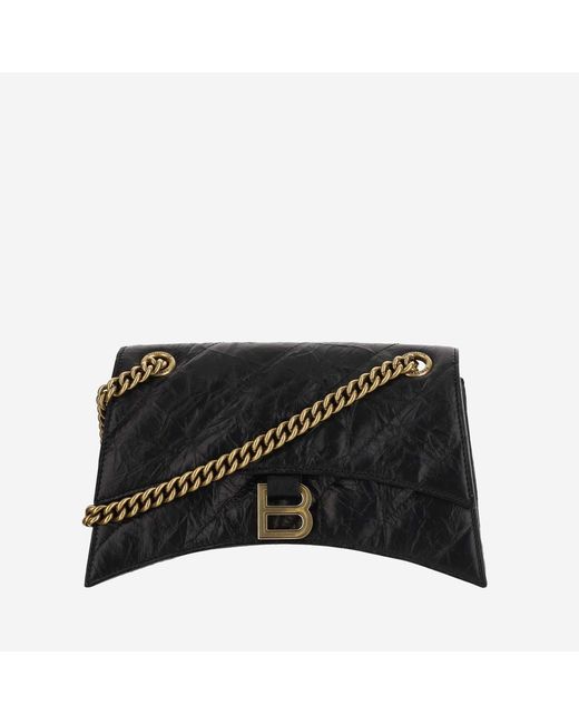 Balenciaga Black Hourglass Shoulder Bag Calfskin
