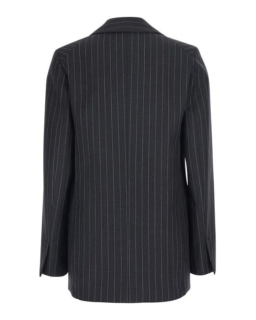 Semicouture Black Jacket Carmen Wool-Blend Blazers