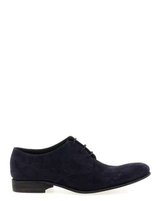 Julianne Blue Suede Lace-Up Oxford