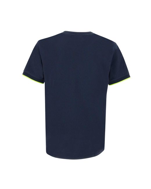 Sun 68 Blue Small Stripes Cotton T-Shirt for men