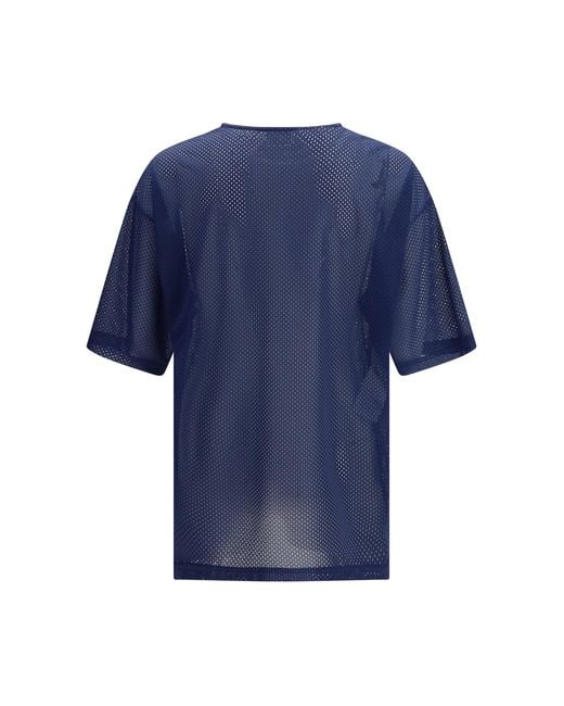 Moschino Blue Technical Mesh T-Shirt Polyester T-Shirts for men