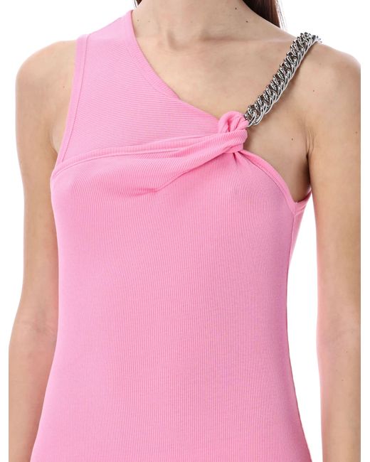 1017 ALYX 9SM Pink Ribbed Dress With Chain