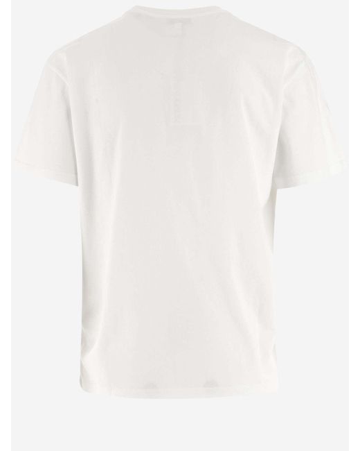 J.W. Anderson White Cotton T-Shirt With Graphic Print And Logo for men