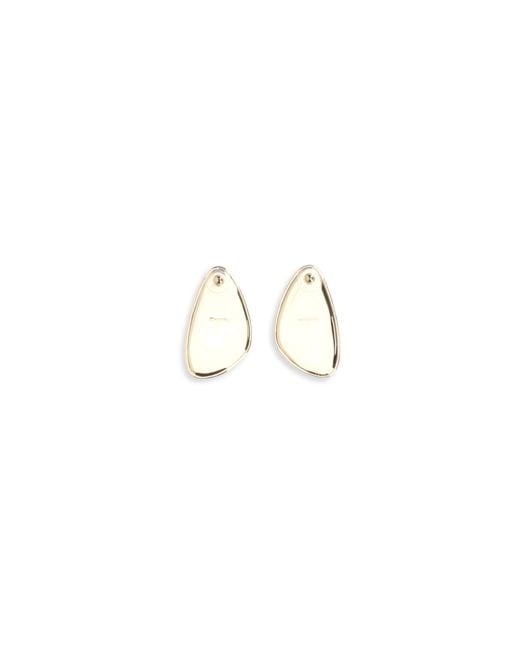 Self-Portrait White Golden Hammered Crystal Earrings Brass