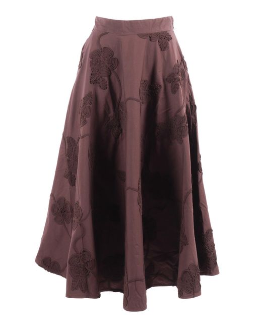 ROTATE BIRGER CHRISTENSEN Purple Berty Sun Flower Skirt