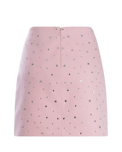 GIUSEPPE DI MORABITO Pink Skirt Rhinestone Made Of Cotton Blend