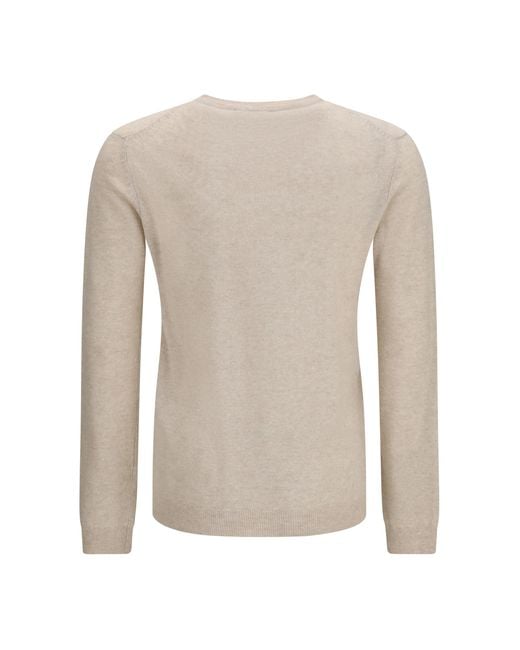 Aragona Cashmere White Crewneck Sweater Cashmere And Linen Kashmir/Capra Hircus for men