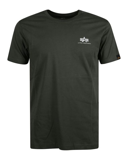 Alpha Industries Green Basic Small Logo T-Shirt for men