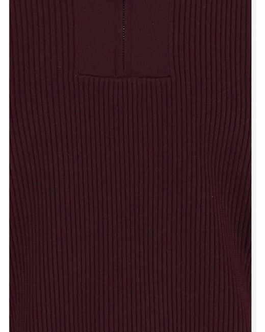 Emporio Armani Red Sweater Half-Zip Wool And Cotton Virgin for men