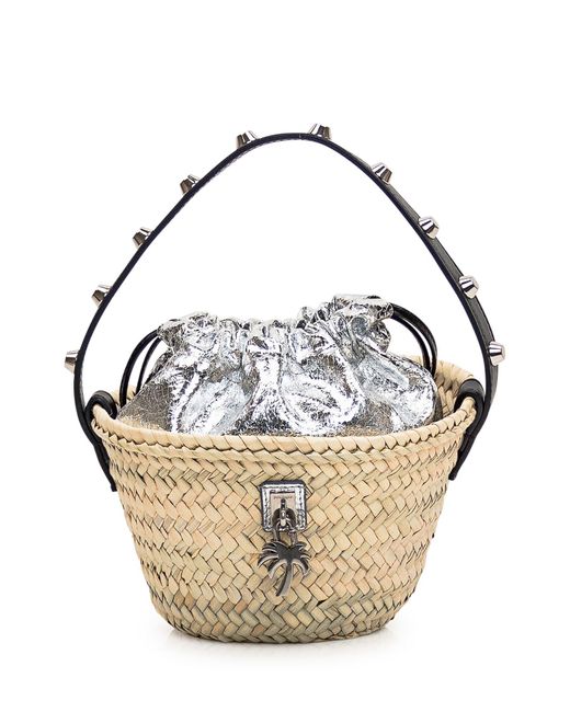 Palm Angels Metallic Mini Bucket Bag