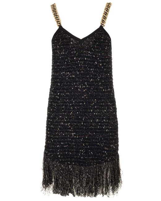 Balmain Black Tweed Mini Dress